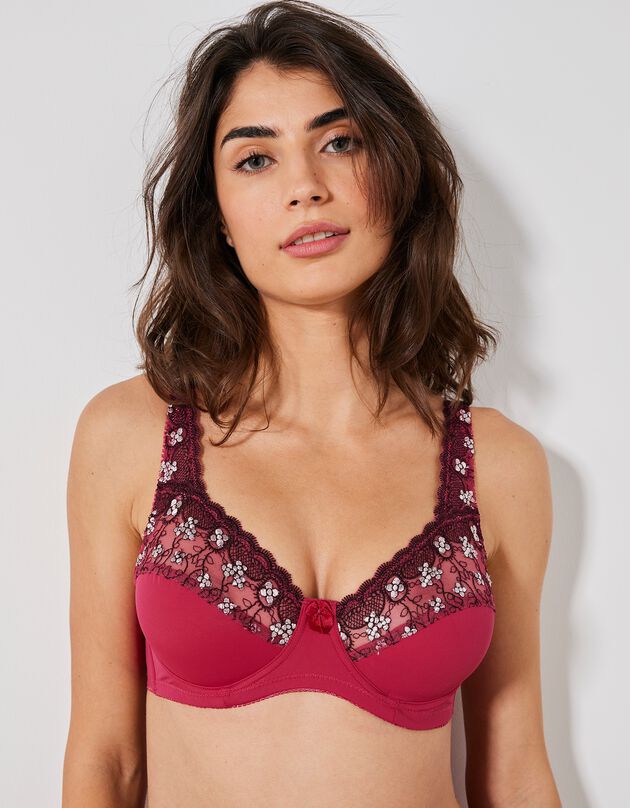 Soutien-gorge grand maintien microfibre Caminata - avec armatures (cerise)