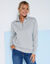 Sweat col montant zippé en molleton gratté (gris chiné)