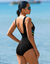 Maillot de bain 1 pi&egrave;ce - d&eacute;coupes princesse (noir / multicolore)