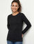 T-shirt chaleur manches longues, col rond (noir)