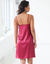 Fond de robe satin et dentelle (bordeaux)