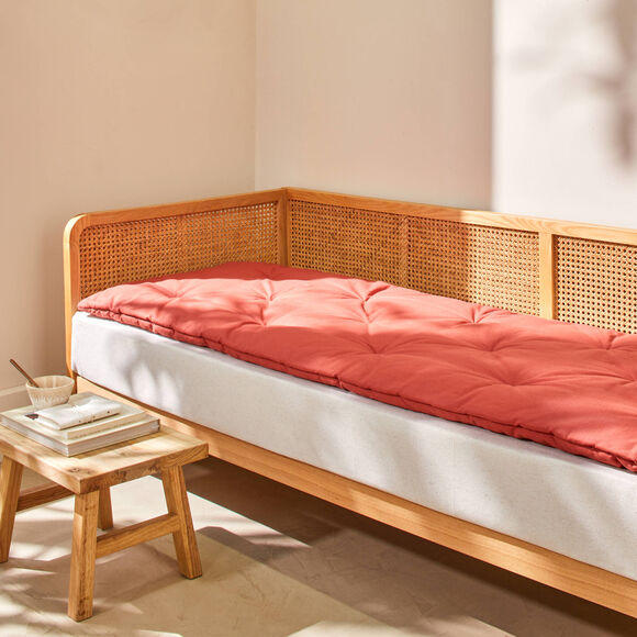 Long coussin uni d'assise de canap&eacute; (terracotta)