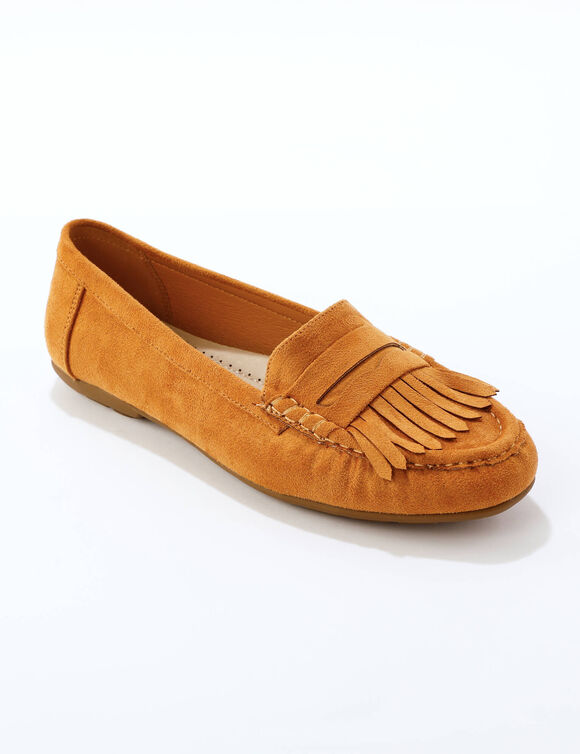 Mocassins souples textile microfibre (beige fonc&eacute;)