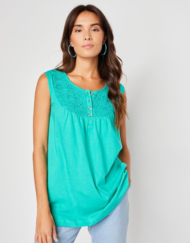 Débardeur à plastron macramé (vert) Débardeur à plastron macramé (vert)