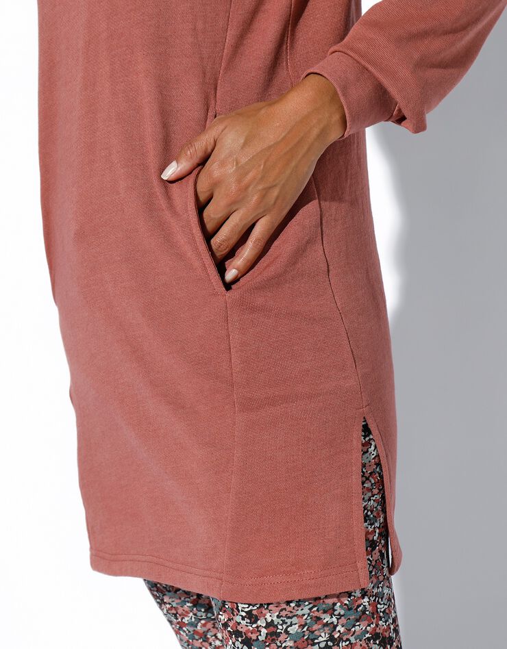Sweat long, molleton gratté (bois de rose) Sweat long, molleton gratté (bois de rose)