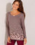 T-shirt imprimé fleurs - manches longues (taupe)