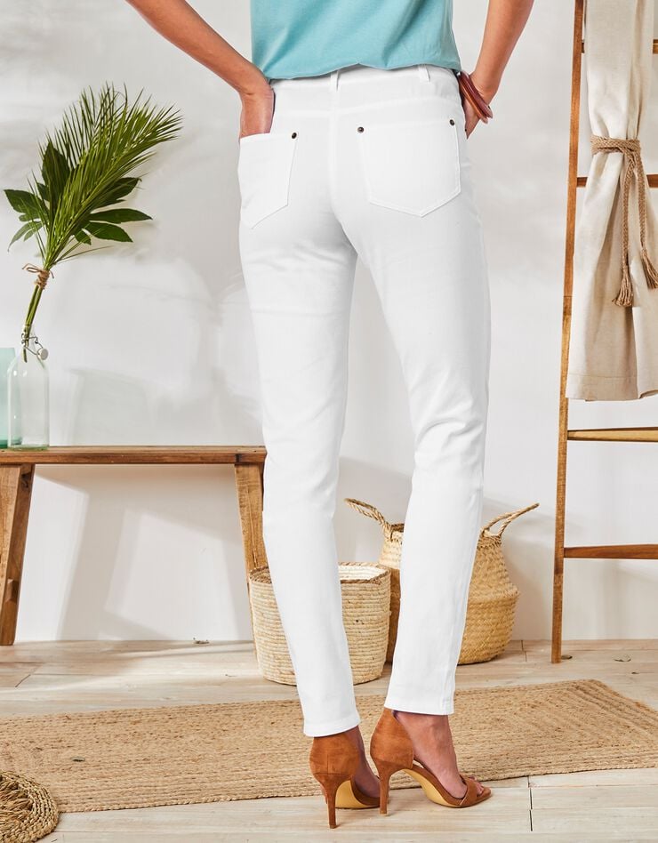 Pantalon coupe fuselée couleur (blanc)