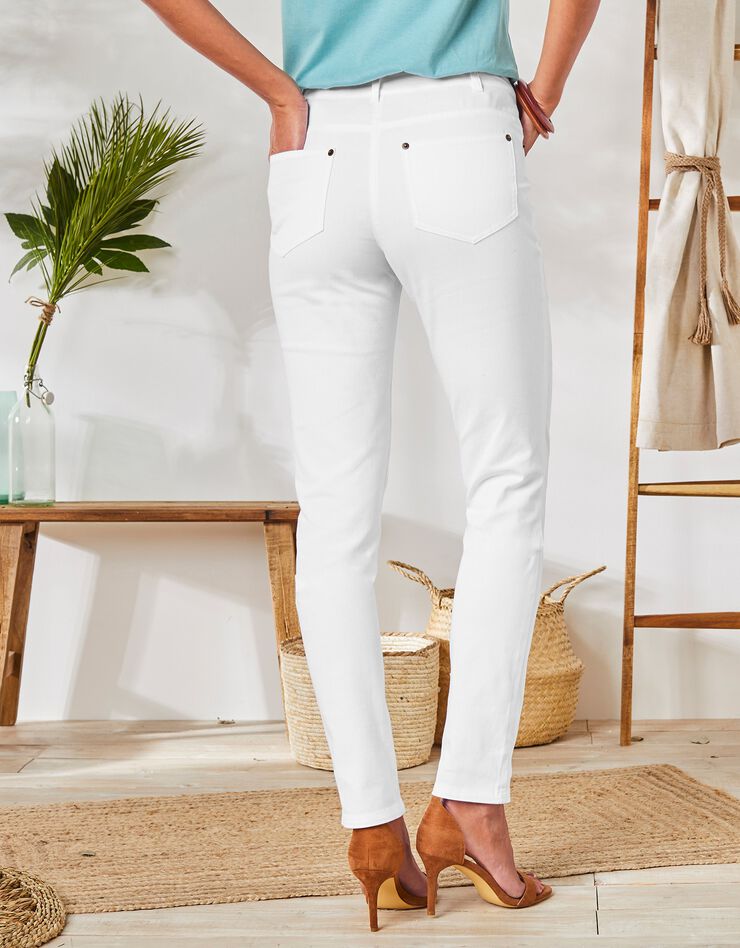 Pantalon coupe fuselée couleur (blanc) Pantalon coupe fuselée couleur (blanc)