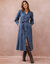 Robe longue boutonn&eacute;e ceintur&eacute;e, jean (stone)
