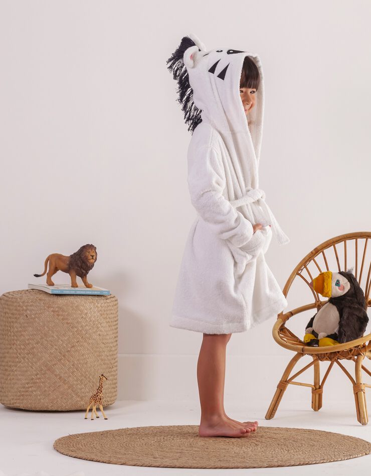 Peignoir de bain enfant zèbre éponge coton - 380g/m2 (blanc) Peignoir de bain enfant zèbre éponge coton - 380g/m2 (blanc)