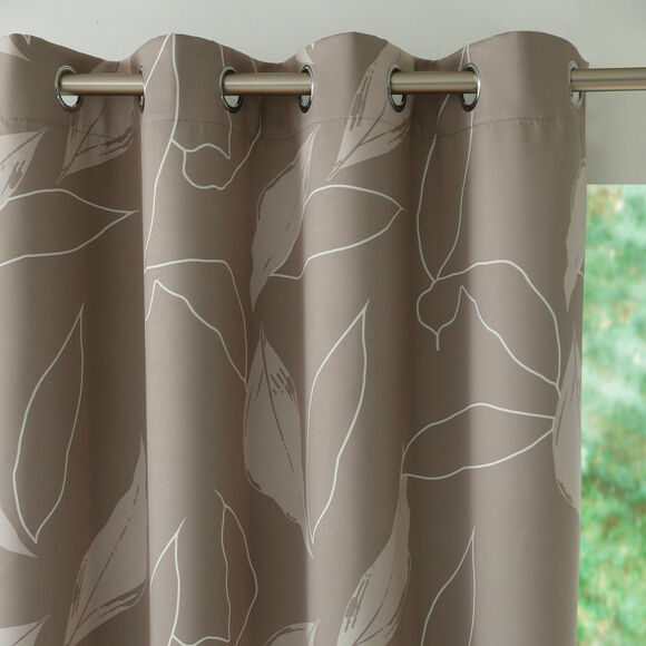 Rideau occultant imprimé feuillage (taupe)
