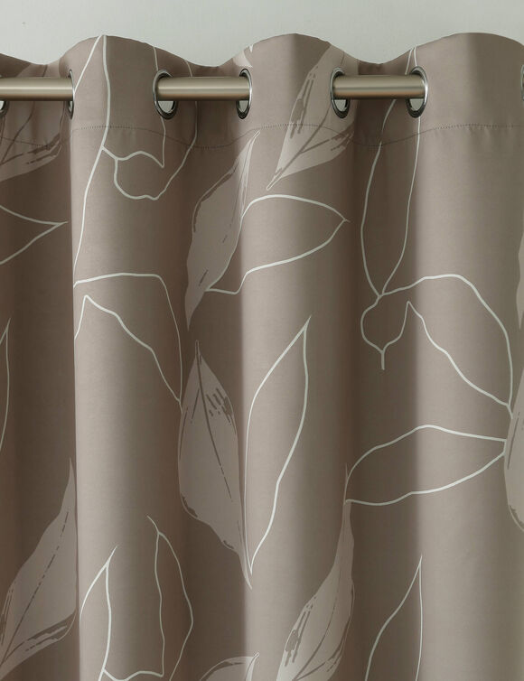 Rideau occultant imprimé feuillage (taupe)