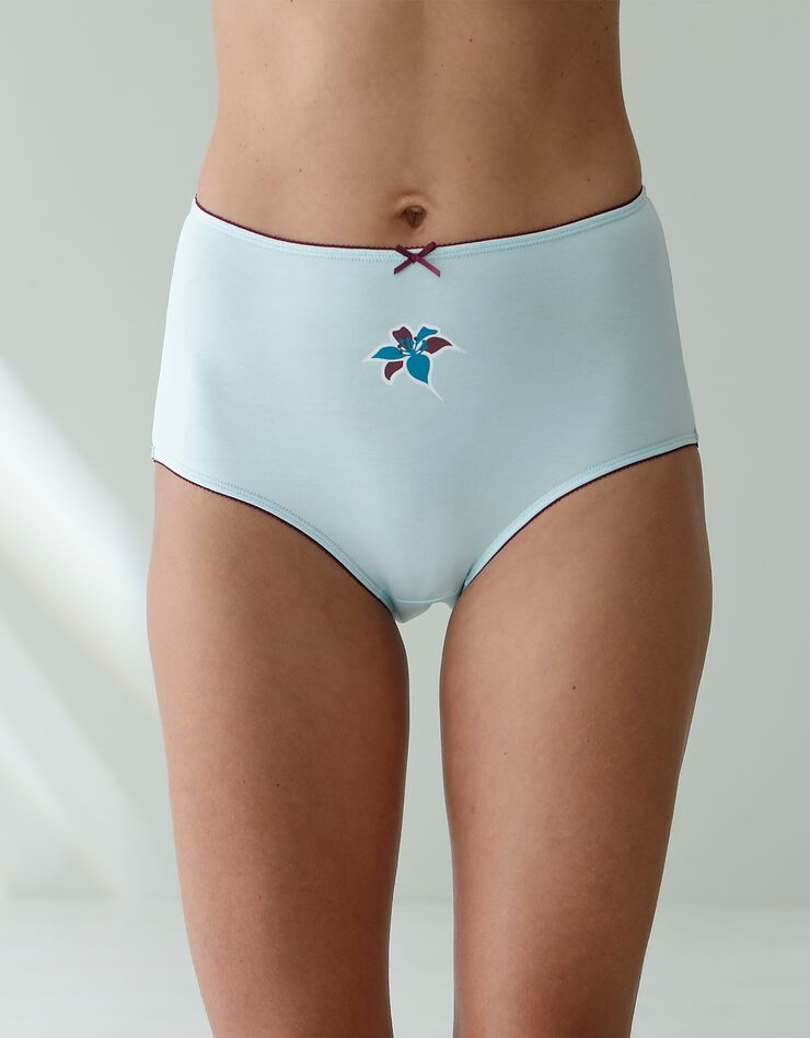 Culotte maxi coton imprimé "fleur de lys" - lot de 4 (émeraude / bordeaux) Culotte maxi coton imprimé "fleur de lys" - lot de 4 (émeraude / bordeaux)