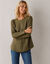 Pull évasé, maille anglaise toucher doux (bronze)