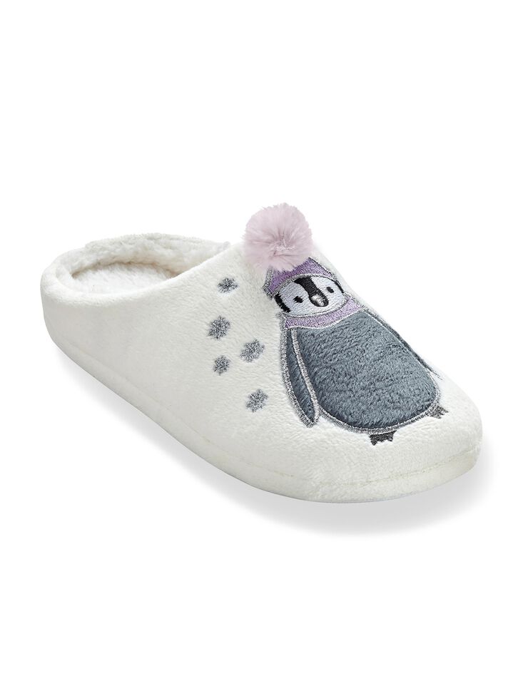 Mules pompon pingouin (écru) Mules pompon pingouin (écru)