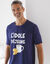 Maxi T-shirt pyjama imprimé "L'idole déjeune" (marine)