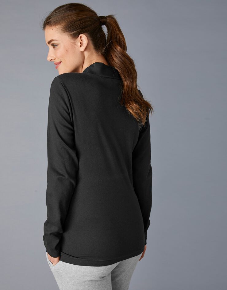 Tee-shirt col montant manches longues (noir) Tee-shirt col montant manches longues (noir)