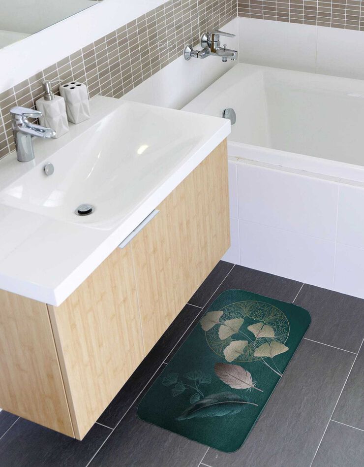 Tapis de bain Ginkgo (bleu canard) Tapis de bain Ginkgo (bleu canard)
