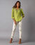 Blouse macramé manches 3/4 (vert mousse)
