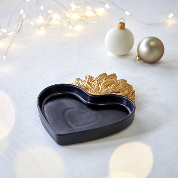 Plateau ex-voto, forme c&oelig;ur (noir)