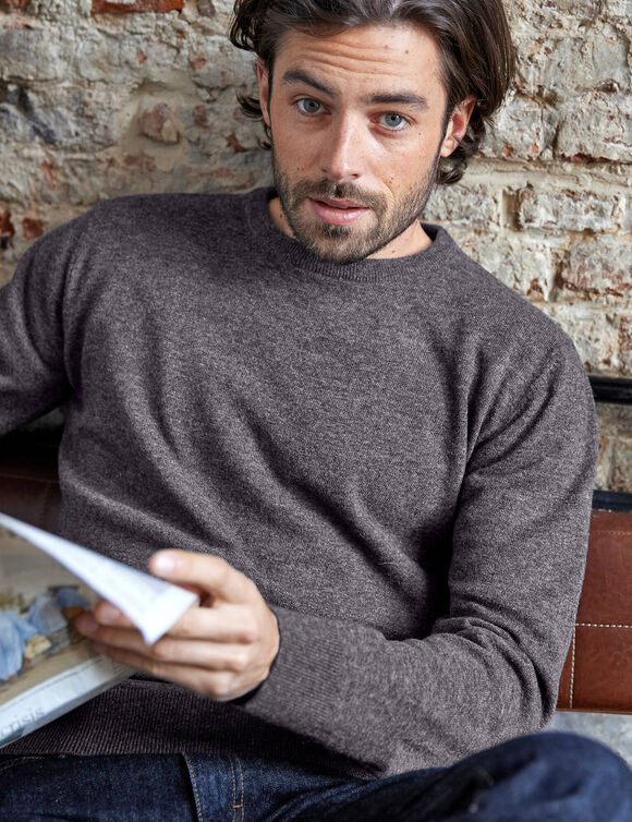 Pull col rond 80% laine (anthracite)