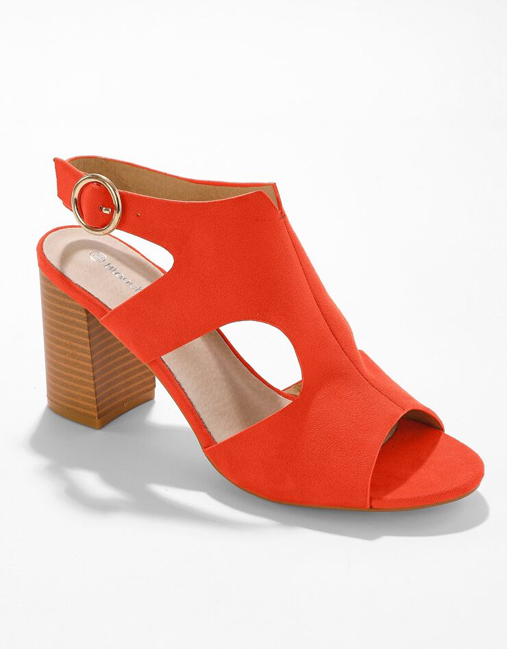 Sandales enveloppantes à talon bois (orange) Sandales enveloppantes à talon bois (orange)