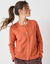 Gilet boutonné manches longues, maille fantaisie (orange foncé)