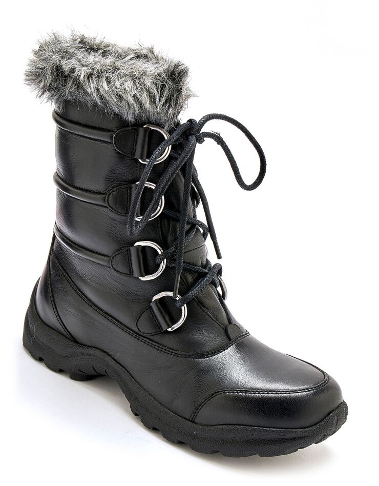 Boots fourrées Largeur confort en cuir (noir) Boots fourrées Largeur confort en cuir (noir)