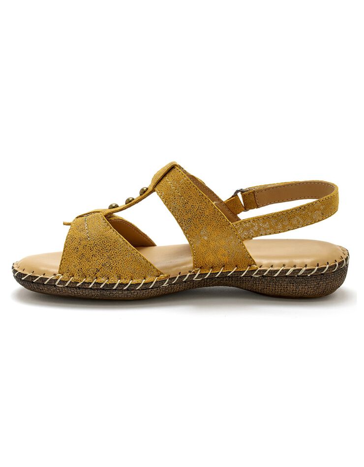 Sandales cuir irisé - largeur confort (jaune) Sandales cuir irisé - largeur confort (jaune)
