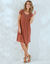Robe décolleté macramé unie (rose thé)