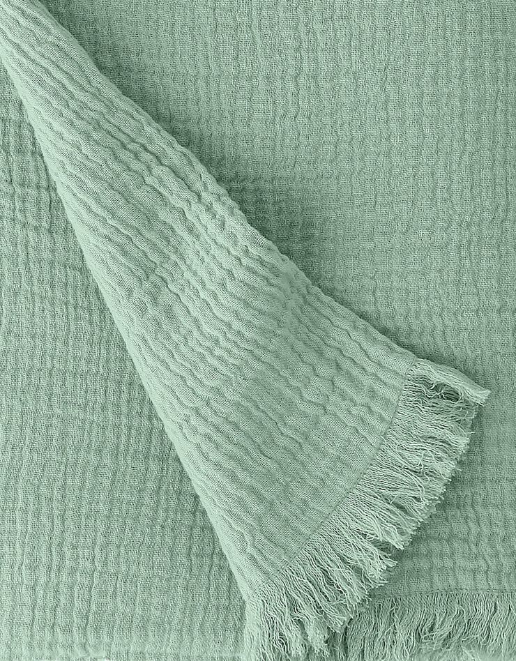 Jeté double gaze de coton (vert)
