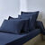 Drap-housse uni coton bonnet 32 cm (marine)