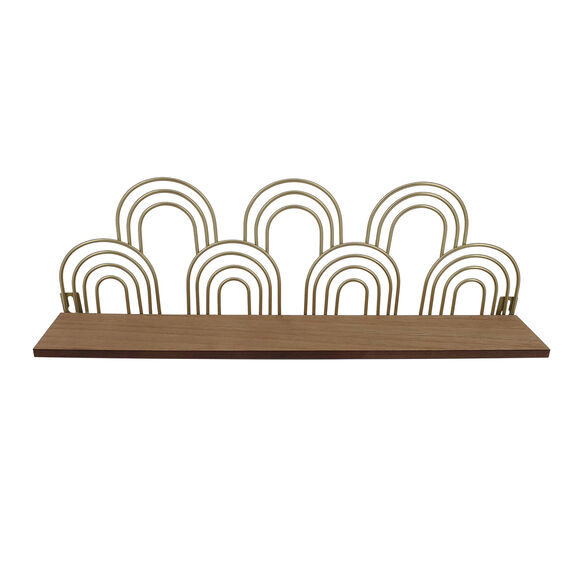 &Eacute;tag&egrave;re murale avec arche m&eacute;tal (naturel)