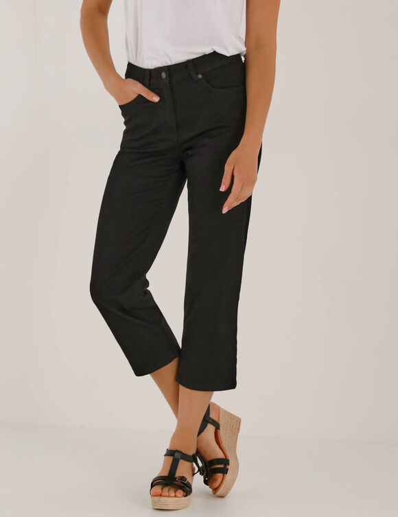 Pantacourt droit uni  (noir)