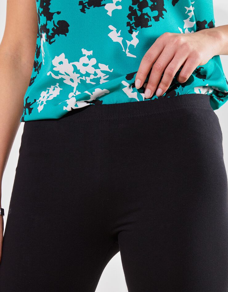Legging corsaire revers contrastés, maille jersey (noir / blanc) Legging corsaire revers contrastés, maille jersey (noir / blanc)