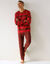 Pyjama short coton rayures fantaisie (bordeaux / rouge)