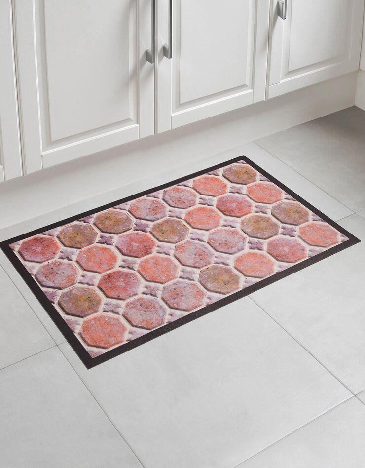 Tapis vinyle imitation tomettes (terracotta) Tapis vinyle imitation tomettes (terracotta)