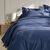 Linge de lit uni coton (marine)