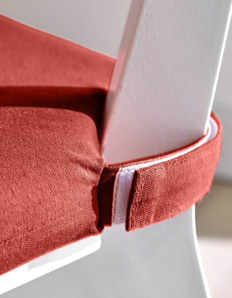 Galette de chaise unie carrée coton - lot de 2 (terracotta)