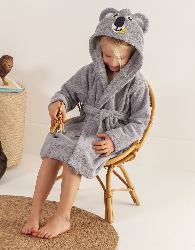 Peignoir de bain enfant koala éponge coton - 380g/m2 (gris) Peignoir de bain enfant koala éponge coton - 380g/m2 (gris)
