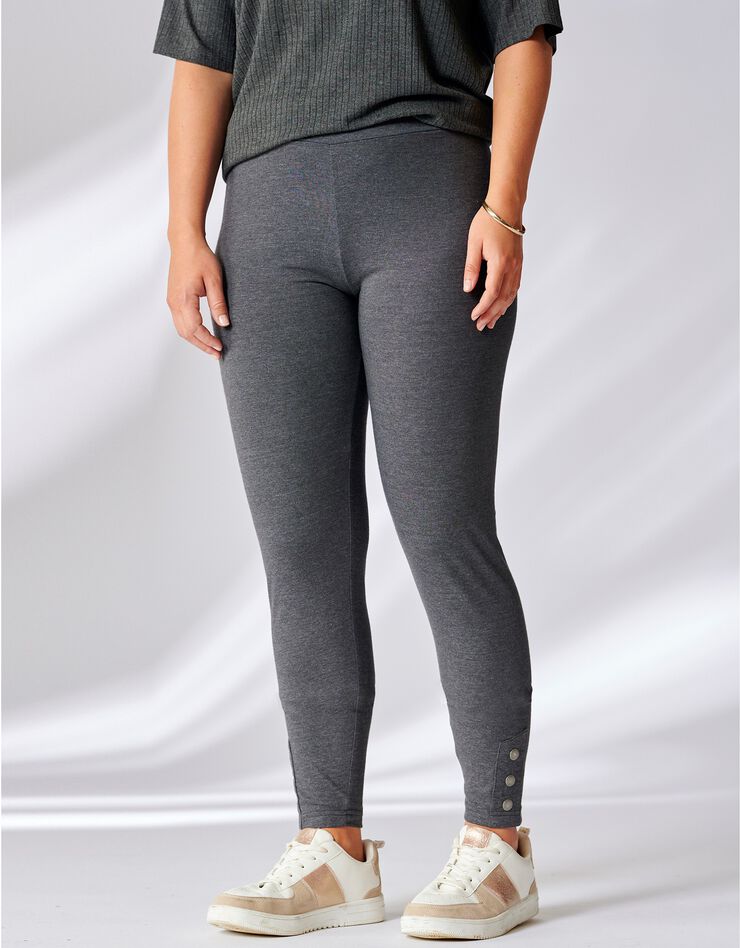 Legging chiné base pressionnée (anthracite chiné) Legging chiné base pressionnée (anthracite chiné)