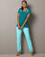 Pantalon base imprim&eacute;e bucolique - coton jersey (aqua)