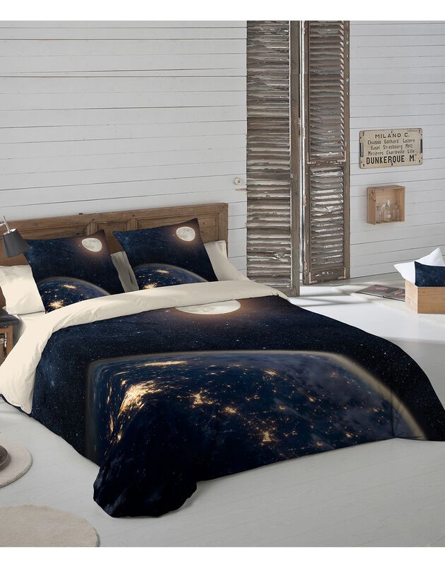 Linge de lit Univers coton (noir) Linge de lit Univers coton (noir)