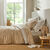 Linge de lit Héritage flanelle à motifs volutes (blanc / beige)