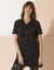 Tunique longue unie forme chemisier à poches, manches courtes (marine)
