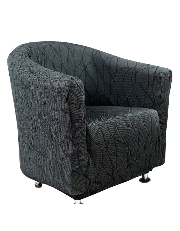Housse extensible motif jacquard spéciale fauteuil cabriolet  (gris)