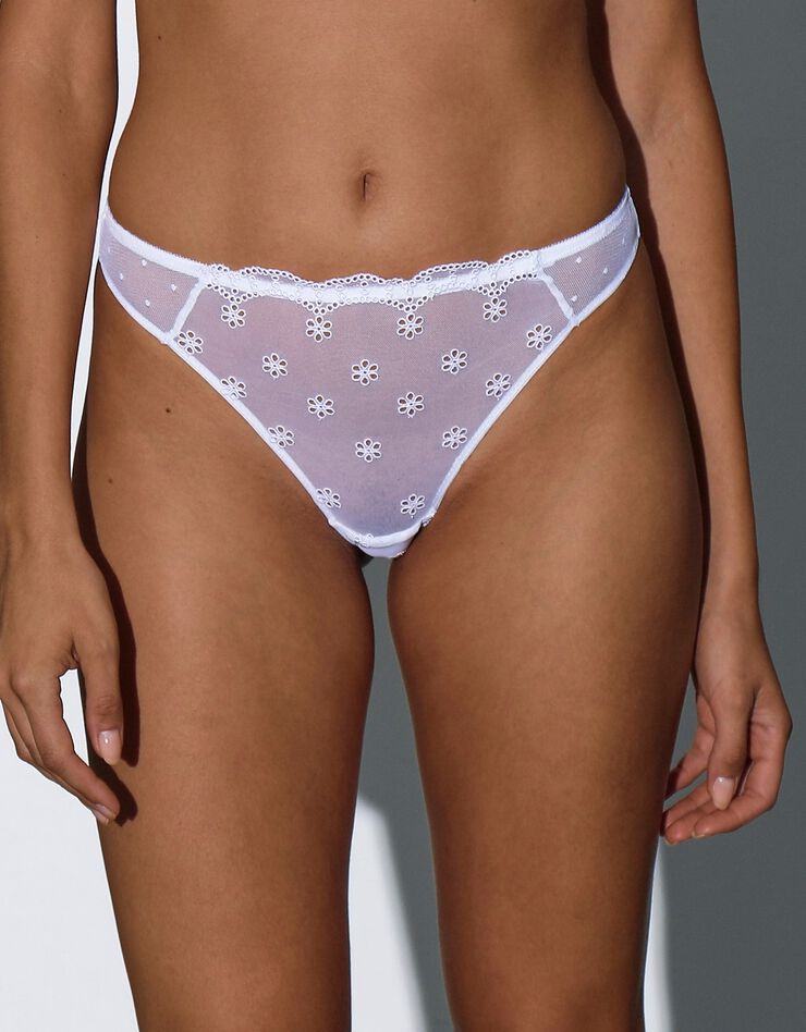 String brodé et tulle plumetis Lolak (blanc) String brodé et tulle plumetis Lolak (blanc)