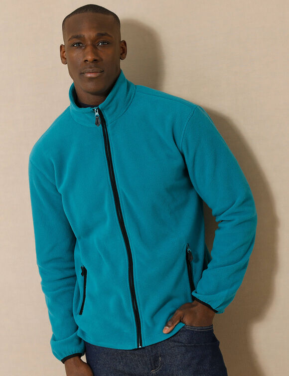 Veste polaire zippée (bleu canard)