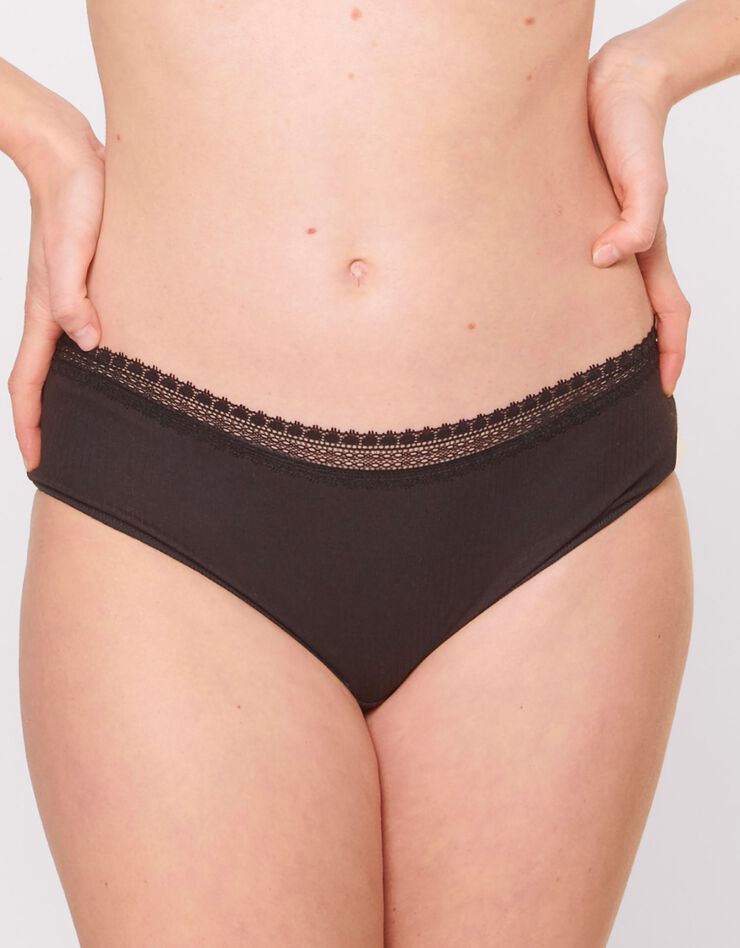 Culotte échancrée Go RIBBED - lot de 2 (noir)