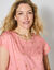 T-shirt col rond imprimé cerises dorées (corail / doré)